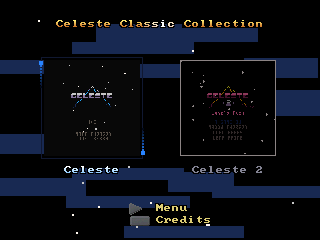 Celeste Classic Collection menu with separate Celeste and Celeste 2 choices