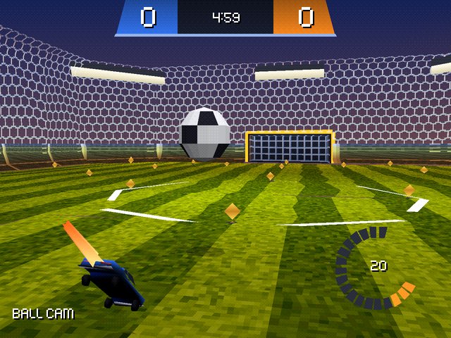 NitroXide: a car flies towards the ball in a sunset stadium